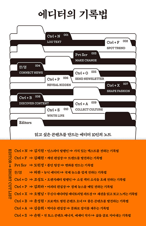 에디터의 기록법: 읽고 싶은 콘텐츠를 만드는 에디터 10인의 노트= The editor's notes